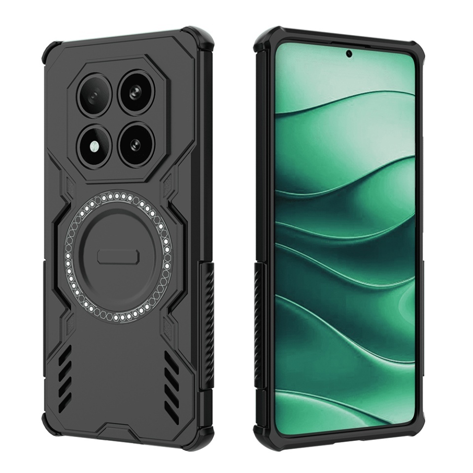 Husa pentru Xiaomi Redmi Note 14 Pro 5G / Poco X7, SKYDDAR INOVATION, ArmorMag, Magsafe, set cu sticker, Negru - 1 | YEO