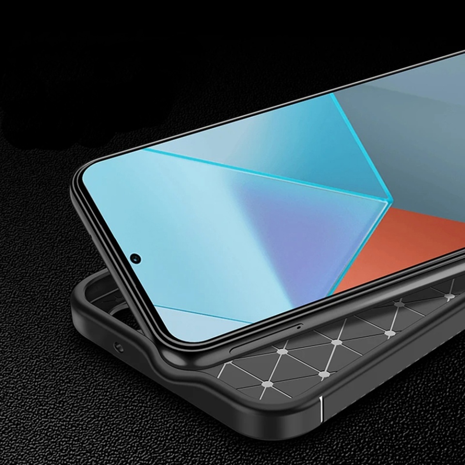 Husa pentru Xiaomi Redmi Note 14 Pro+ 5G / Redmi Note 14 Pro 5G / Poco X7, SKYDDAR INNOVATION, CarbonFiber, Antisoc, set cu sticker, Negru - 1 | YEO