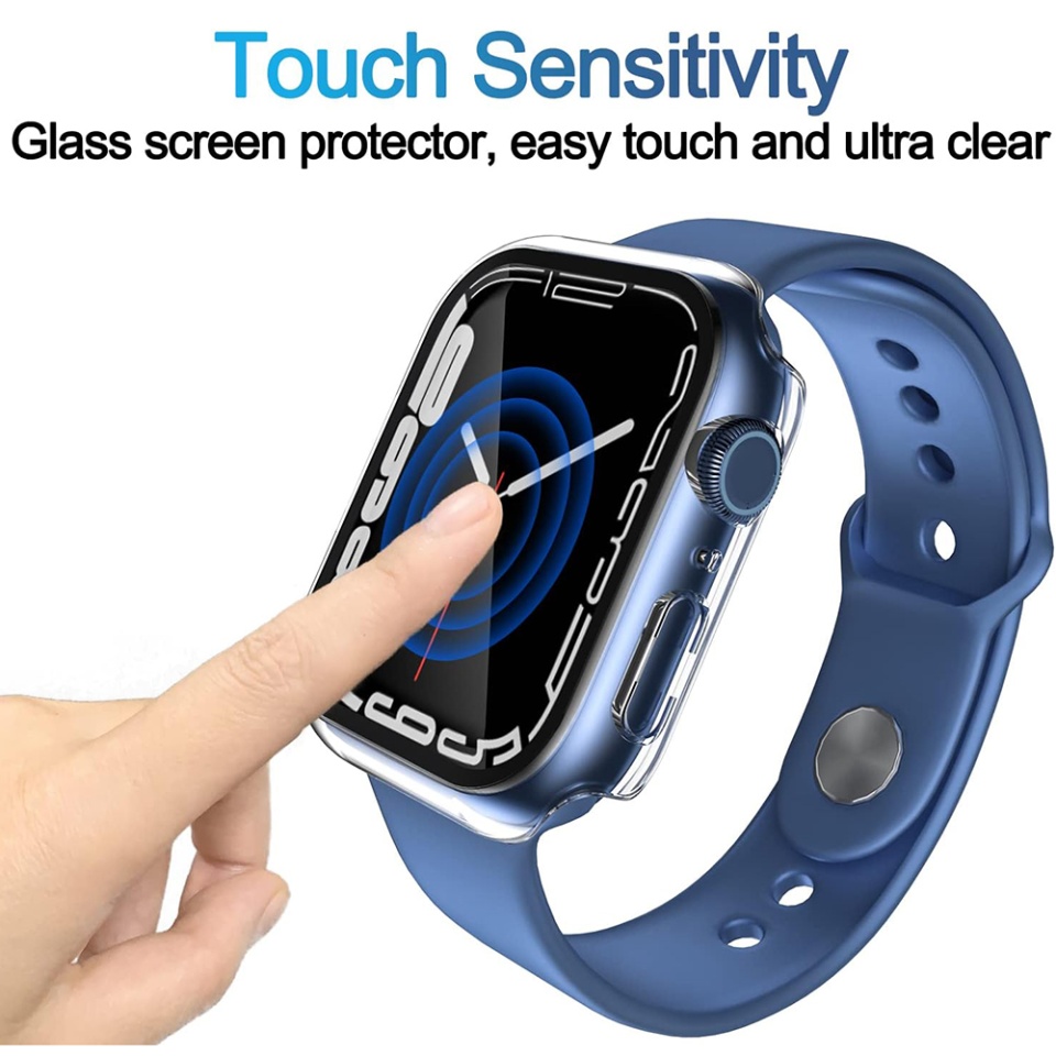 Husa Protectie 360°, Ultra-Subtire, Anti-Soc pentru Apple Watch 7 (41mm), Anti-Soc Full Screen - Transparenta - 1 | YEO