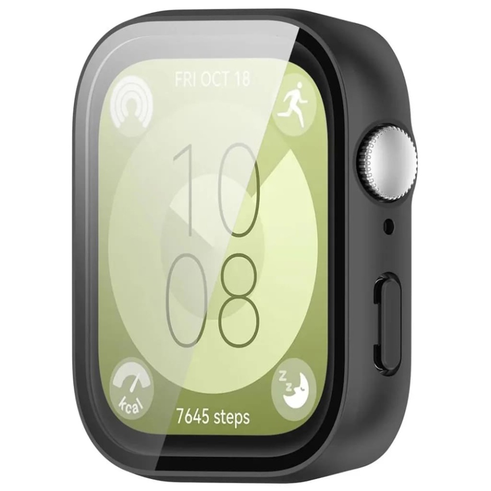 Husa Protectie 360°, Ultra-Subtire, Anti-Soc pentru Huawei Watch Fit 3, Anti-Soc Full Screen - Negru - 1 | YEO