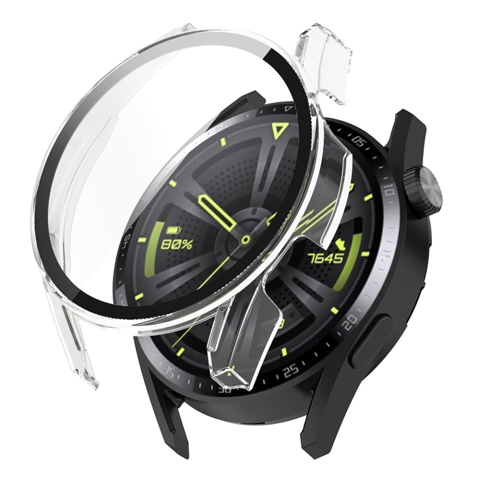 Husa Protectie 360°, Ultra-Subtire, Anti-Soc pentru Huawei Watch GT 3 (46mm), Anti-Soc Full Screen - Transparenta