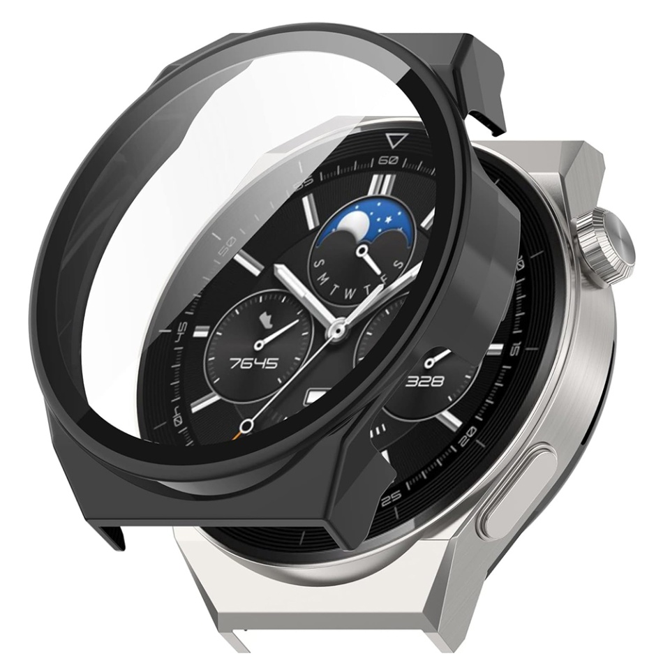 Husa Protectie 360°, Ultra-Subtire, Anti-Soc pentru Huawei Watch GT 3 Pro (46mm), Anti-Soc Full Screen - Negru