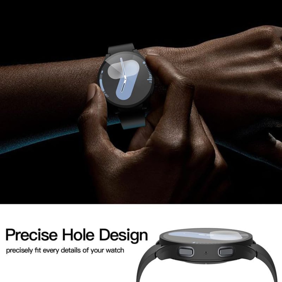 Husa Protectie 360°, Ultra-Subtire, Anti-Soc pentru Samsung Galaxy Watch7 (44mm), Anti-Soc Full Screen - Negru - 3 | YEO