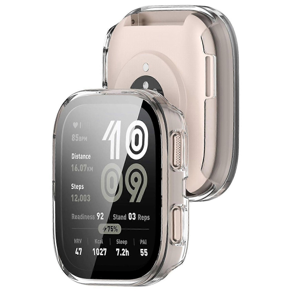 Husa protectie Smartwatch Amazfit Bip 6, SKYDDAR INNOVATION, Defense360 Pro + Screen Protector, AntiSoc, set cu sticker, Transparenta - 2 | YEO