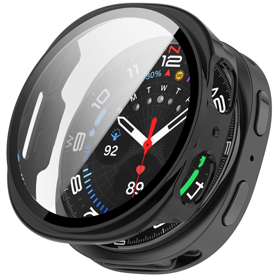 Husa protectie Smartwatch Samsung Galaxy Watch8 40mm, SKYDDAR INNOVATION, Defense360 Pro + Screen Protector, AntiSoc, set cu sticker, Negru mat