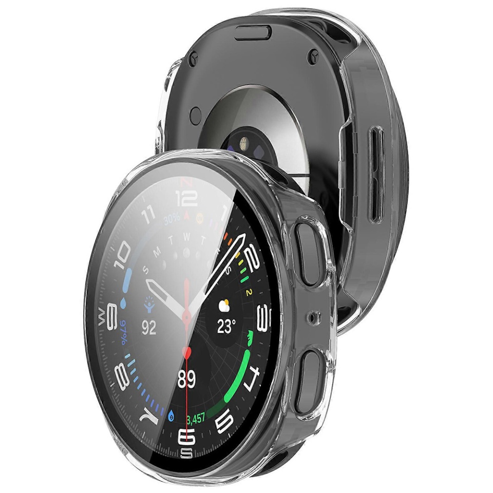 Husa protectie Smartwatch Samsung Galaxy Watch8 44mm, SKYDDAR INNOVATION, Defense360 Pro + Screen Protector, AntiSoc, set cu sticker, Transparenta - 2 | YEO