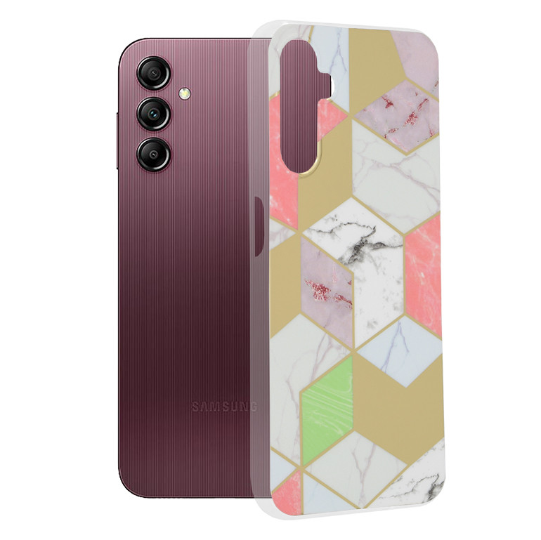 Husa Samsung Galaxy A14 5G Marble Series, Techsuit - Purple Hex