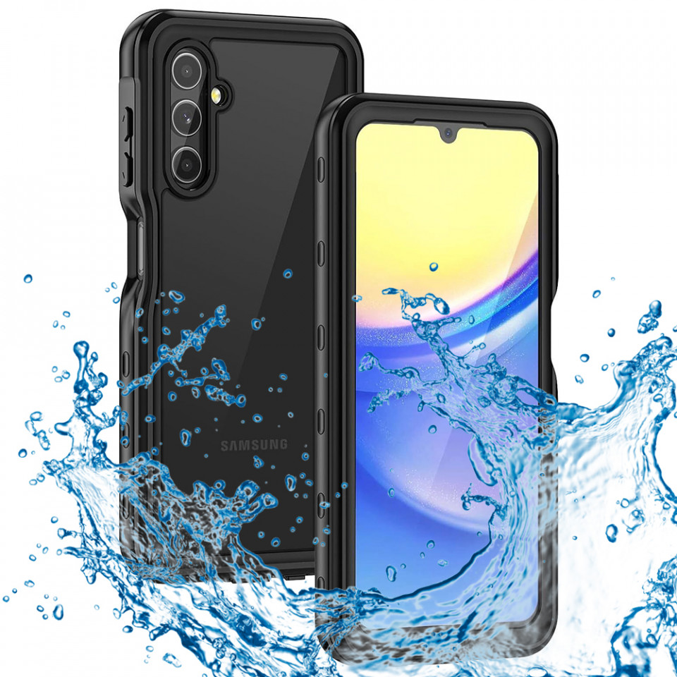 Husa Samsung Galaxy A15 4G / Galaxy A15 5G rezistenta la apa, Waterproof IP68, ShellBox - Negru