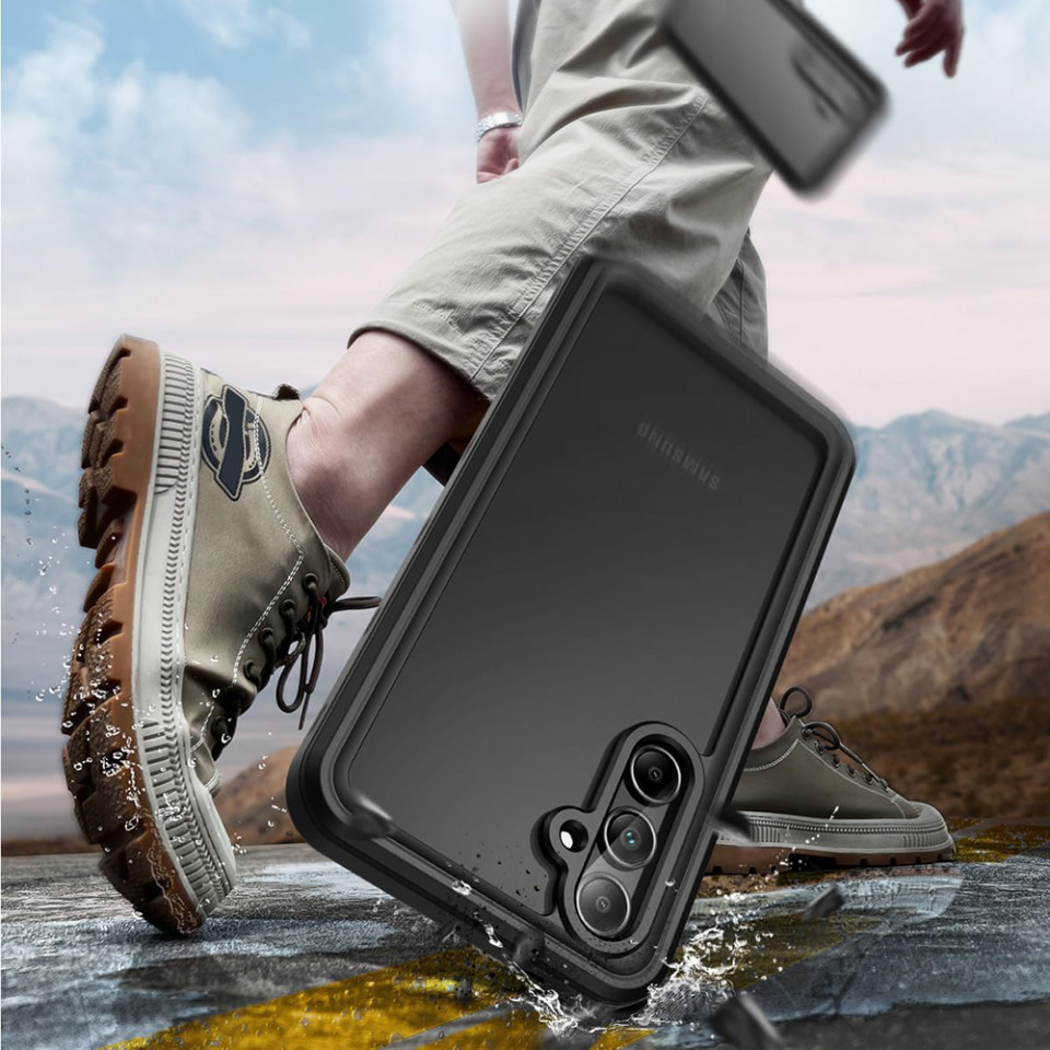 Husa Samsung Galaxy A35 5G rezistenta la apa, Waterproof IP68, ShellBox - Negru - 1 | YEO