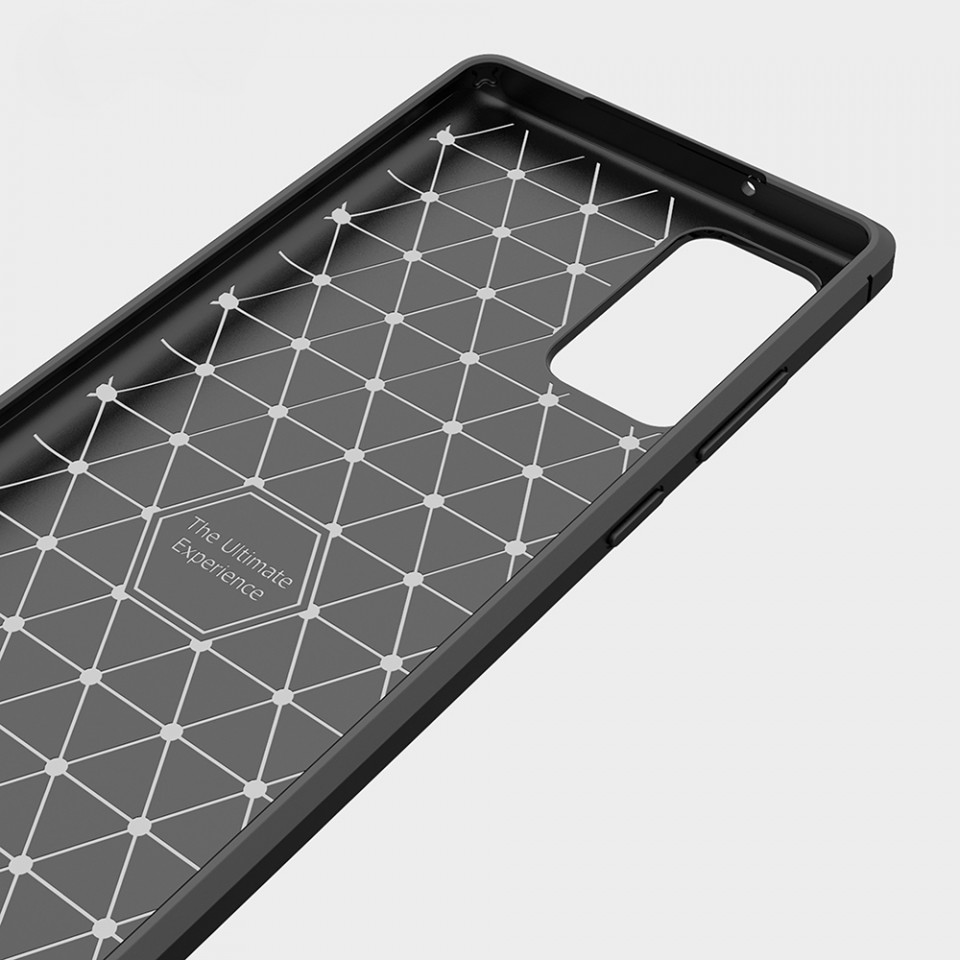 Husa Samsung Galaxy Note 20 din silicon, Slim, cu textura Fibra Carbon - Negru - 2 | YEO