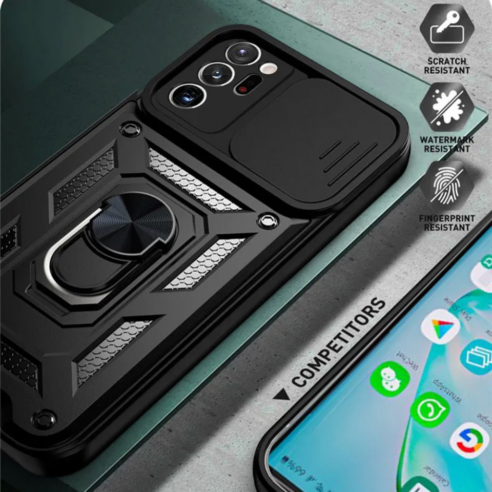 Husa Samsung Galaxy Note 20 Ultra / Note 20 Ultra 5G cu inel magnetic, Techsuit CamShield - Negru - 3 | YEO