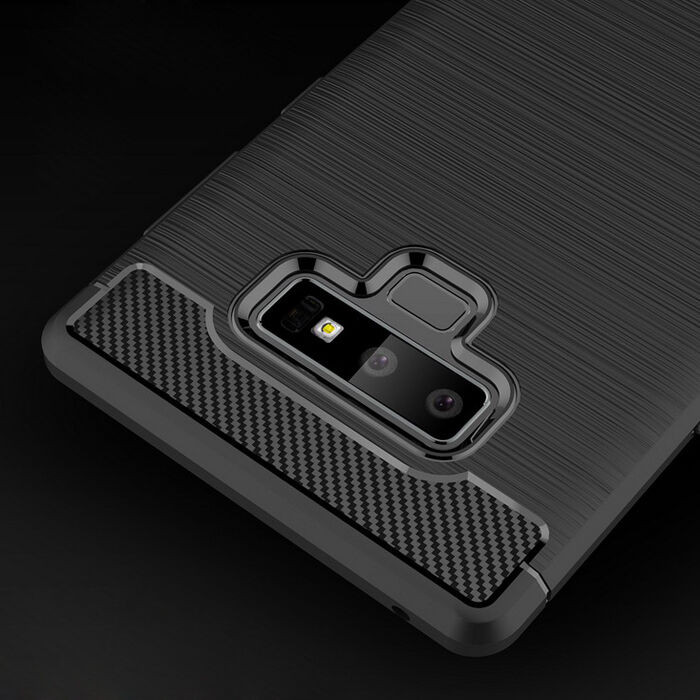 Husa Samsung Galaxy Note 9 din silicon, Slim, cu textura Fibra Carbon - Negru - 2 | YEO