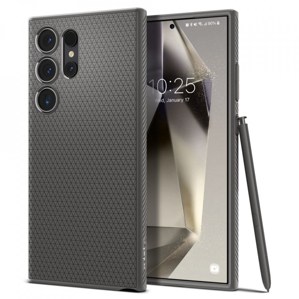 Husa Samsung Galaxy S24 Ultra flexibila, Spigen Liquid Air - Gri