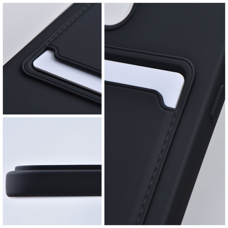 Husa Samsung Glaxy A55 5G din silicon suport card, Skyddar Cards - Negru - 3 | YEO