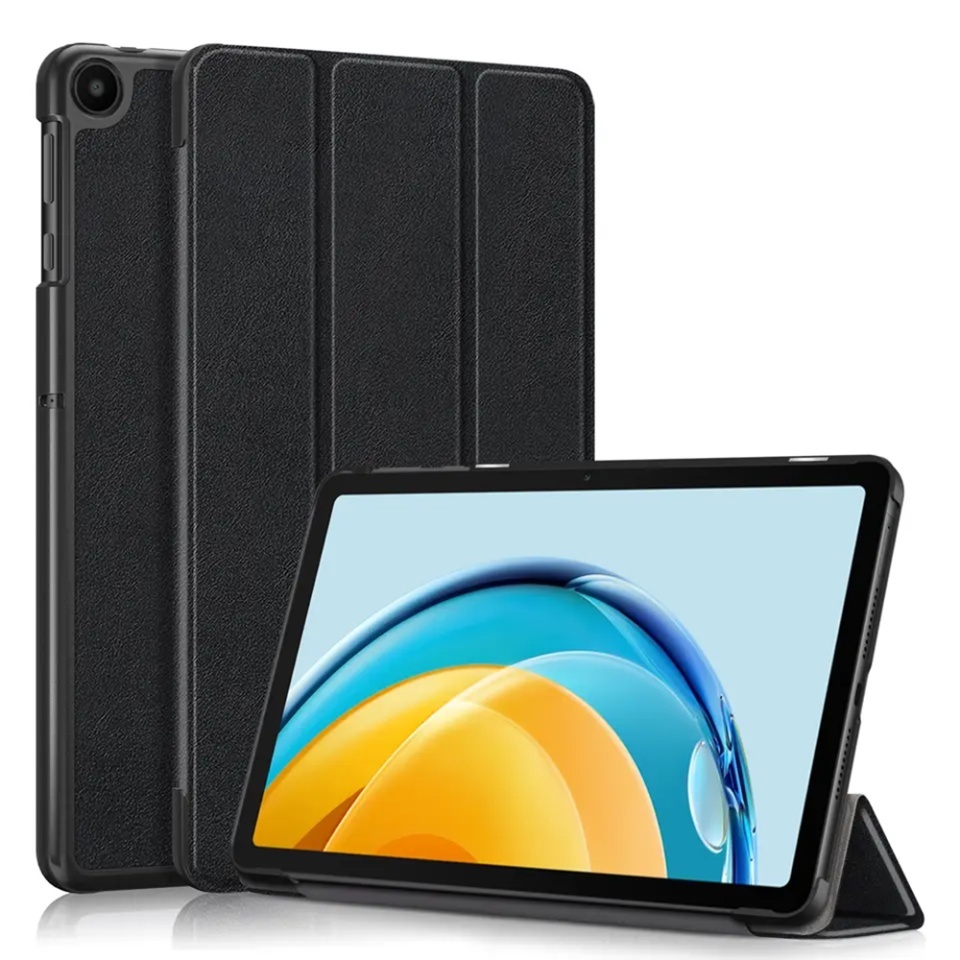 Husa tableta pentru Huawei MatePad SE 10.4, SKYDDAR INNOVATION, cu suport Multi-Unghi si functie Sleep/Wake, FoldPro, Negru, set cu sticker