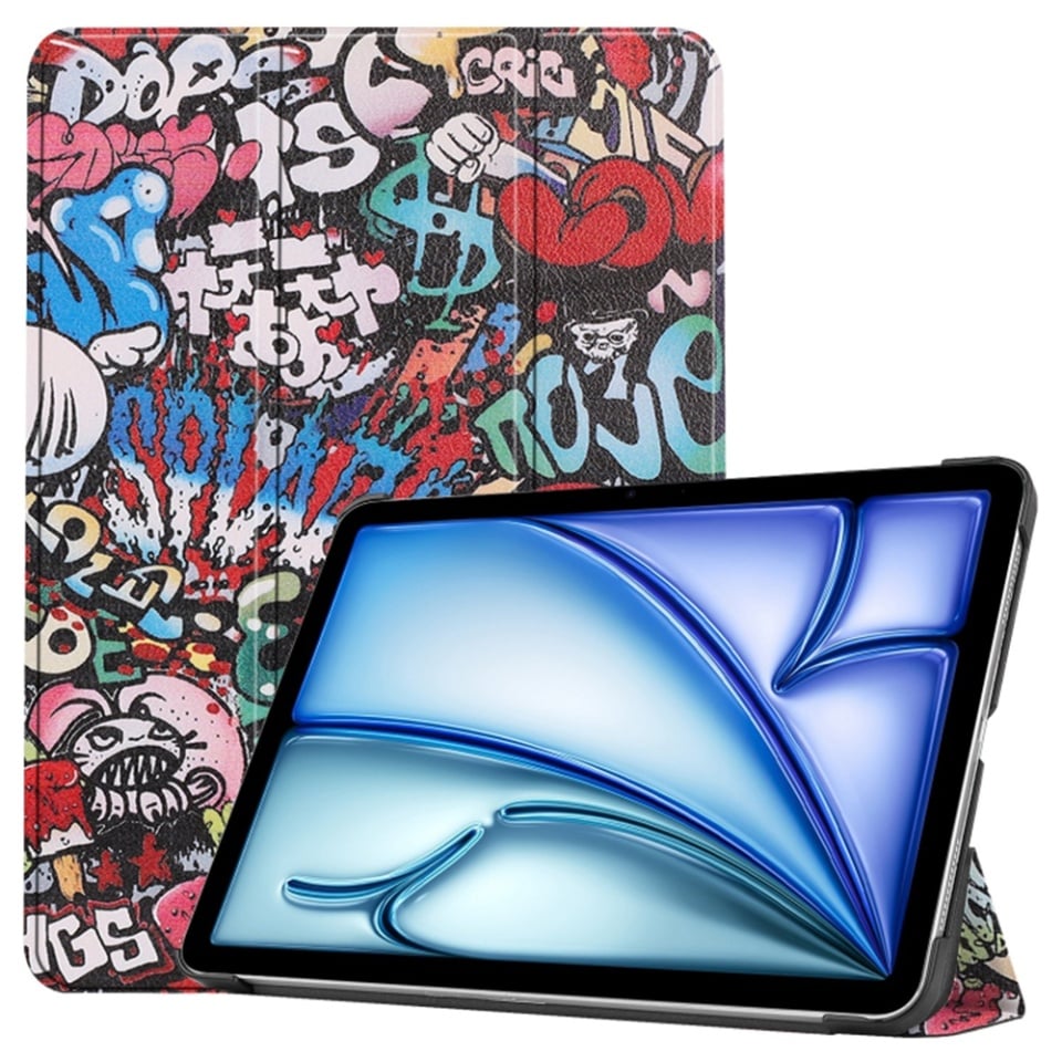 Husa tableta pentru iPad Air 11 (2024) / Air 11 (2025), SKYDDAR INNOVATION, cu suport Multi-Unghi si functie Sleep/Wake, FoldPro, Urban vibe, set cu sticker