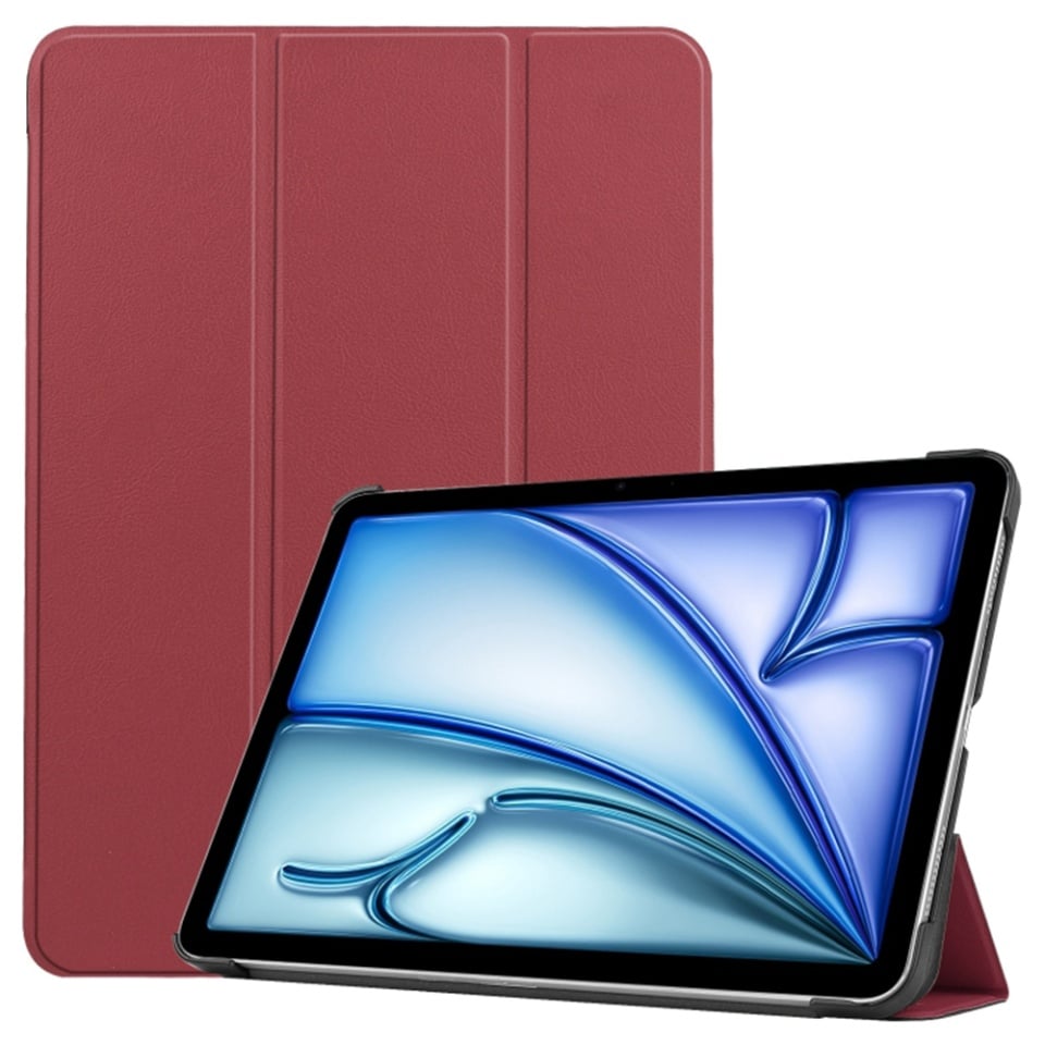 Husa tableta pentru iPad Air 11 (2024) / Air 11 (2025), SKYDDAR INNOVATION, cu suport Multi-Unghi si functie Sleep/Wake, FoldPro, Rosu, set cu sticker