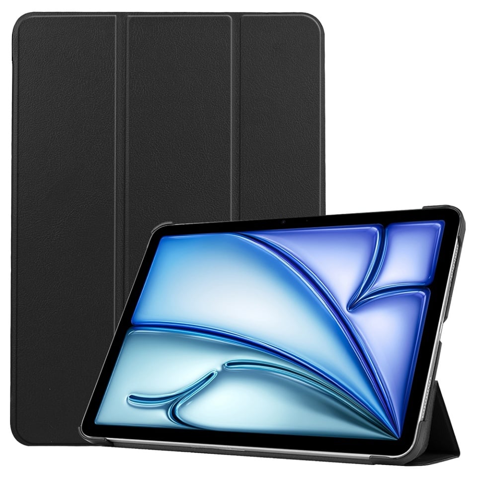 Husa tableta pentru iPad Air 11 (2024) / Air 11 (2025), SKYDDAR INNOVATION, cu suport Multi-Unghi si functie Sleep/Wake, FoldPro, Negru, set cu sticker