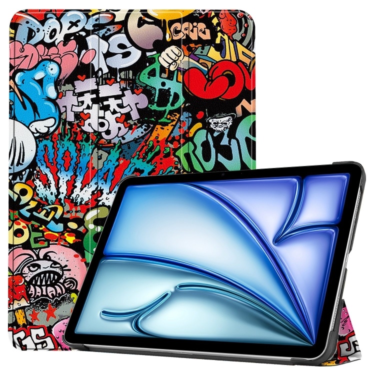 Husa tableta pentru iPad Air 13 (2024) / Air 13 (2025), SKYDDAR INNOVATION, cu suport Multi-Unghi si functie Sleep/Wake, FoldPro, Urban vibe, set cu sticker