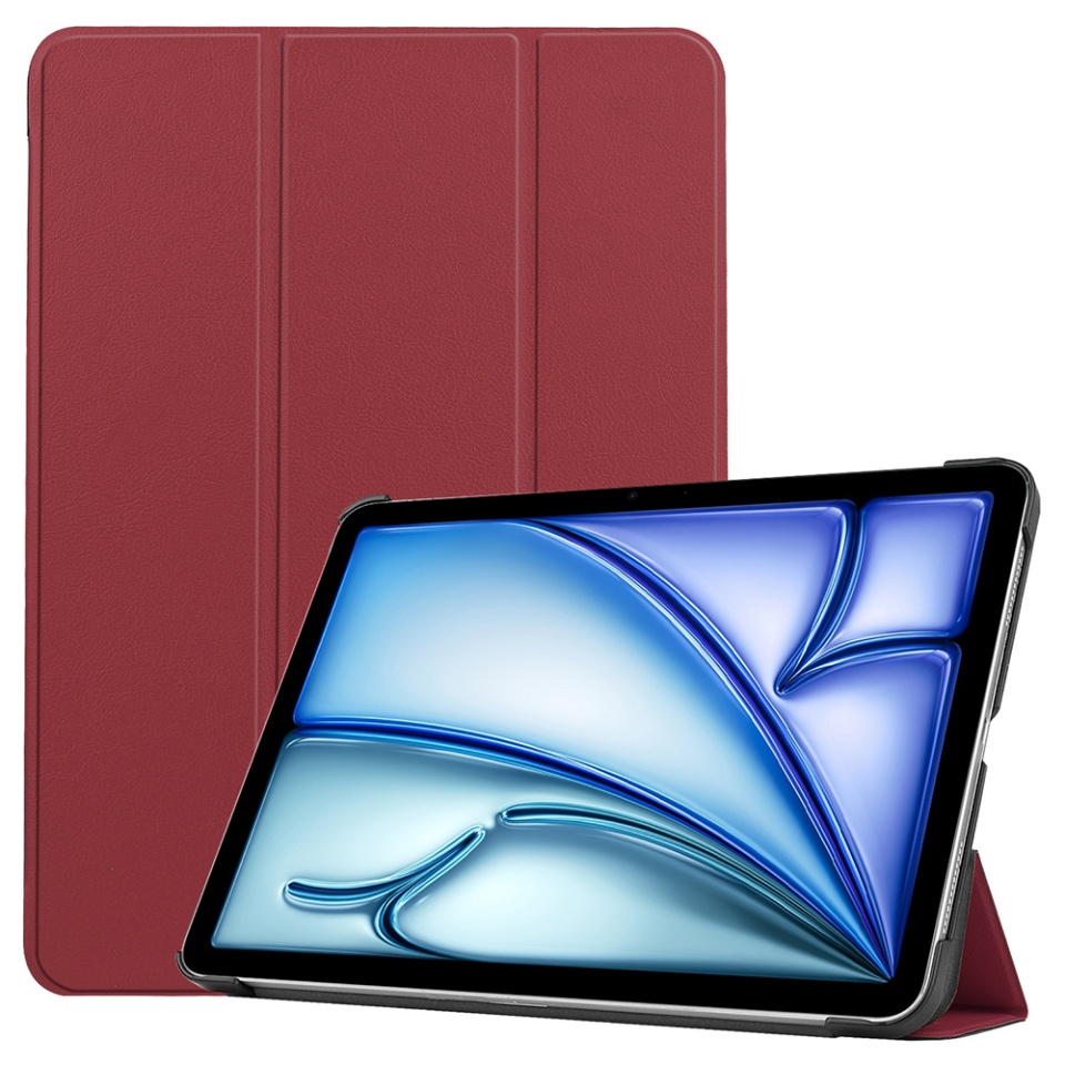Husa tableta pentru iPad Air 13 (2024) / Air 13 (2025), SKYDDAR INNOVATION, cu suport Multi-Unghi si functie Sleep/Wake, FoldPro, Rosu, set cu sticker
