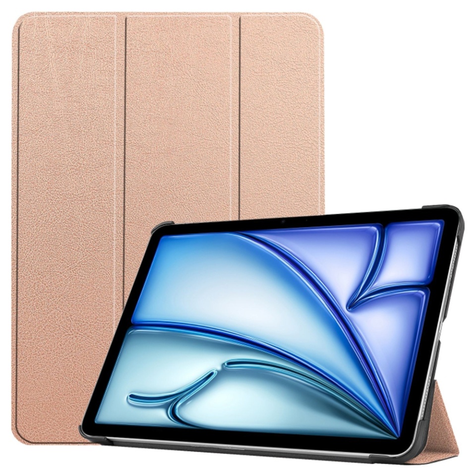 Husa tableta pentru iPad Air 13 (2024) / Air 13 (2025), SKYDDAR INNOVATION, cu suport Multi-Unghi si functie Sleep/Wake, FoldPro, Roz, set cu sticker
