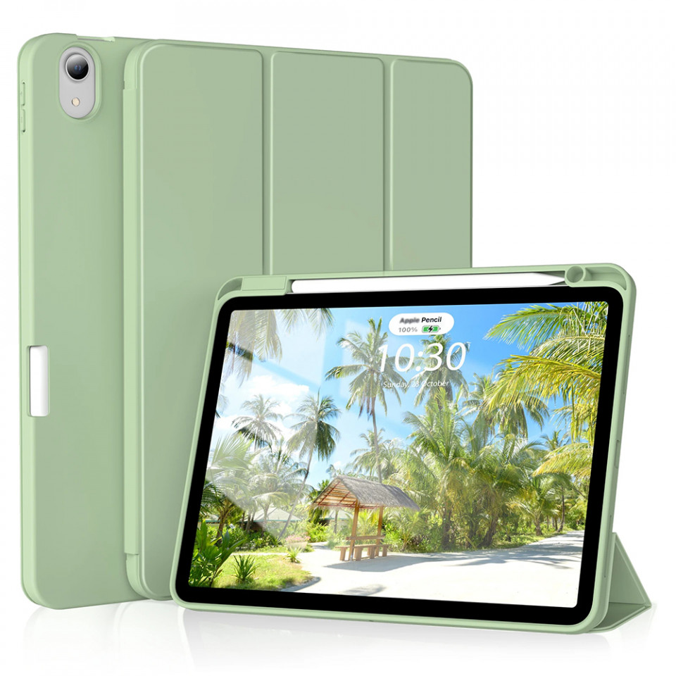 Husa tableta pentru iPad Air 4 (2020) / Air 5 (2022) cu suport 2 Unghiuri și functie Sleep/Wake, SKDR OfficeMate - Verde deschis
