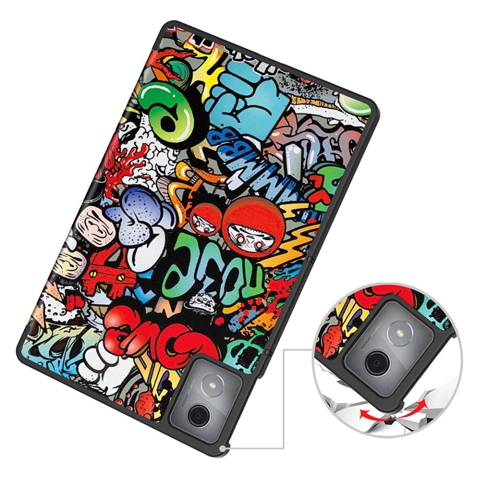 Husa tableta pentru Lenovo Tab K11 Plus, SKYDDAR INNOVATION, cu suport Multi-Unghi si functie Sleep/Wake, FoldPro, Urban vibe, set cu sticker - 1 | YEO