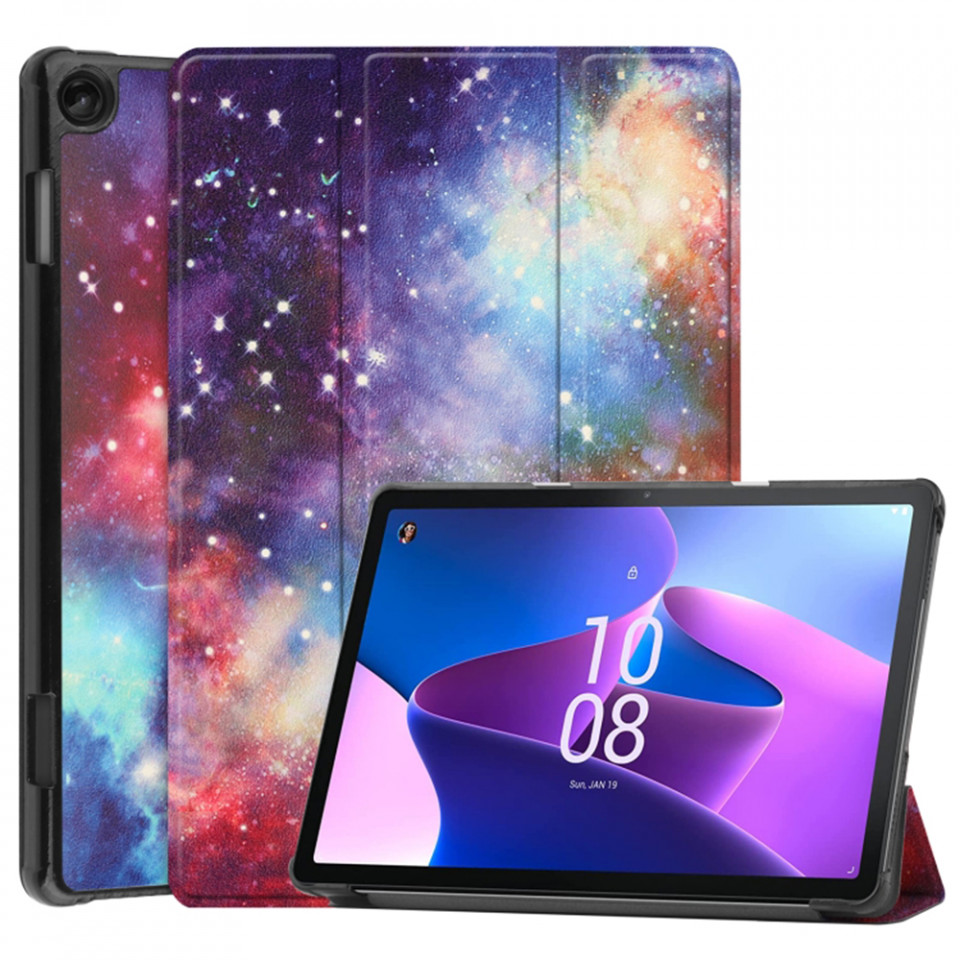 Husa tableta pentru Lenovo Tab M10 3rd Gen (TB328FU/TB328XU) cu suport Multi-Unghi și functie Sleep/Wake , SKYDDAR FoldVision Colour - Galaxy