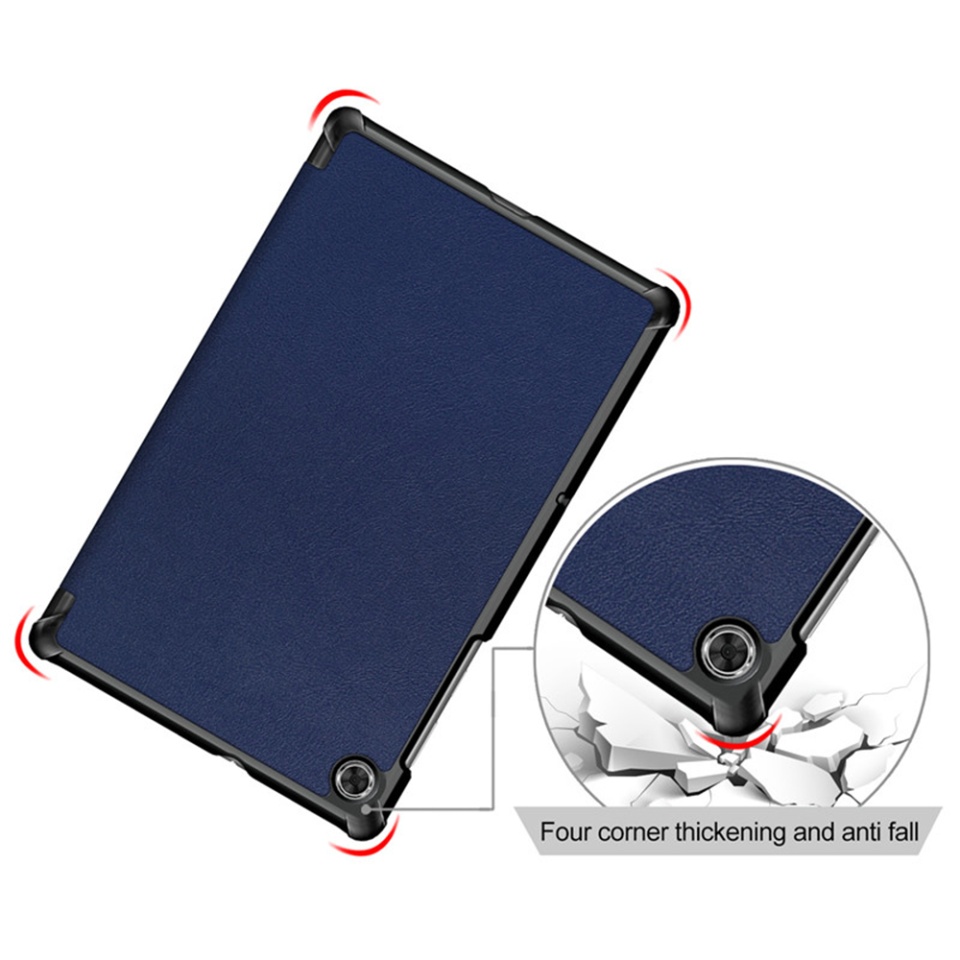 Husa tableta pentru Lenovo Tab M10 Plus Gen 3 (TB-125F/TB-128F), SKYDDAR INNOVATION, cu suport Multi-Unghi si functie Sleep/Wake, FoldPro, Albastru, set cu sticker - 3 | YEO