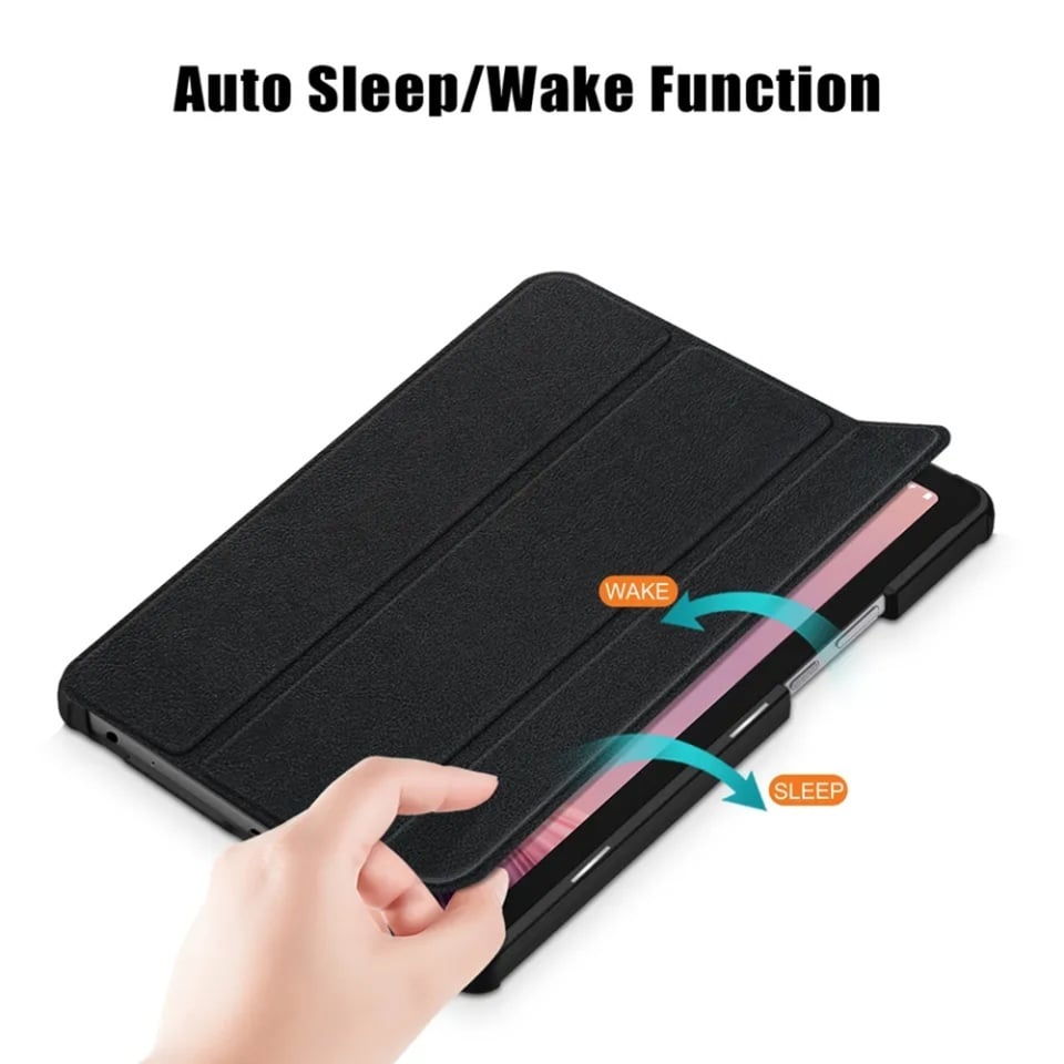 Husa tableta pentru Lenovo Tab M9 9.0, SKYDDAR INNOVATION, cu suport Multi-Unghi si functie Sleep/Wake, FoldPro, Rosu, set cu sticker - 1 | YEO