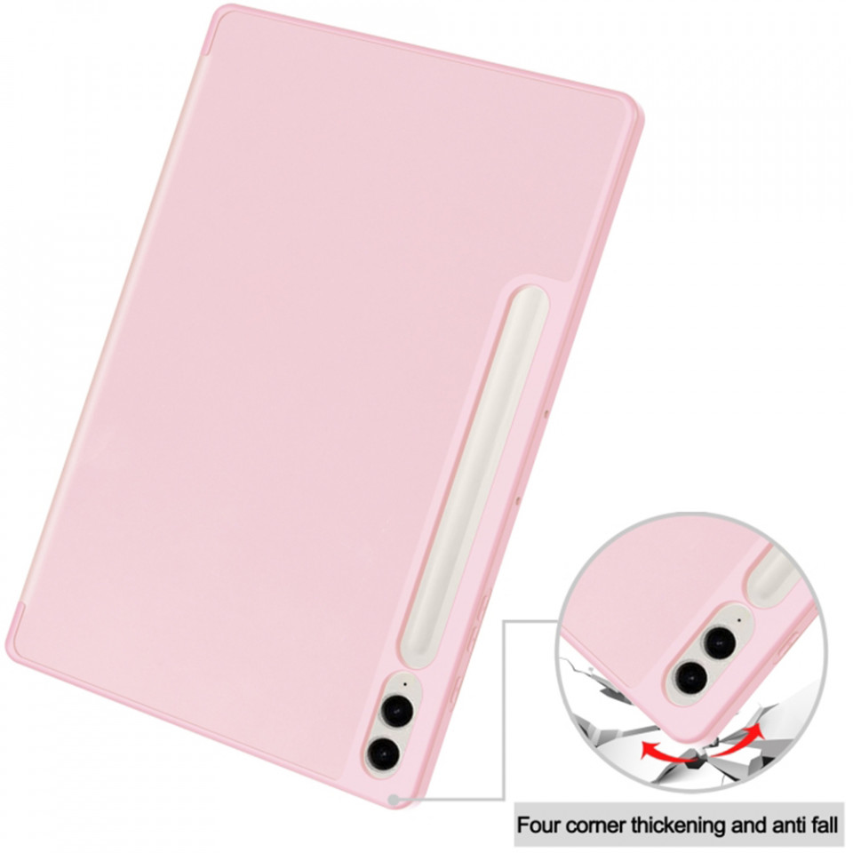 Husa tableta pentru Samsung Galaxy Tab S9 FE Plus cu suport 2 Unghiuri și functie Sleep/Wake, SKDR OfficeMate - Roz - 3 | YEO