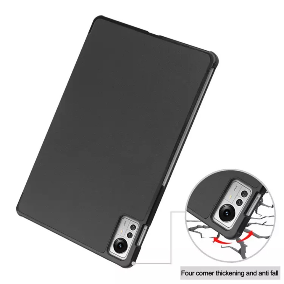 Husa tableta pentru Xiaomi Pad 5 Pro 12.4, SKYDDAR INNOVATION, cu suport Multi-Unghi si functie Sleep/Wake, FoldPro, Negru, set cu sticker - 1 | YEO