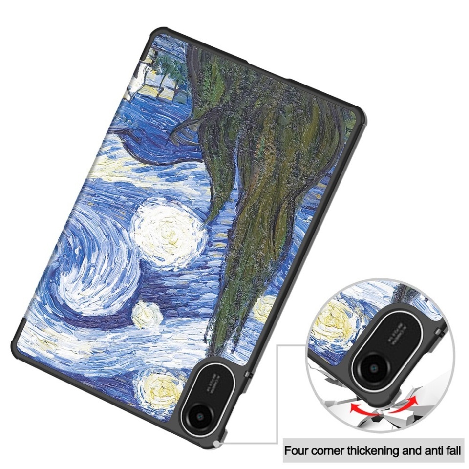 Husa tableta pentru Xiaomi Redmi Pad 2, SKYDDAR INNOVATION, cu suport Multi-Unghi si functie Sleep/Wake, FoldPro, Starry night, set cu sticker - 2 | YEO