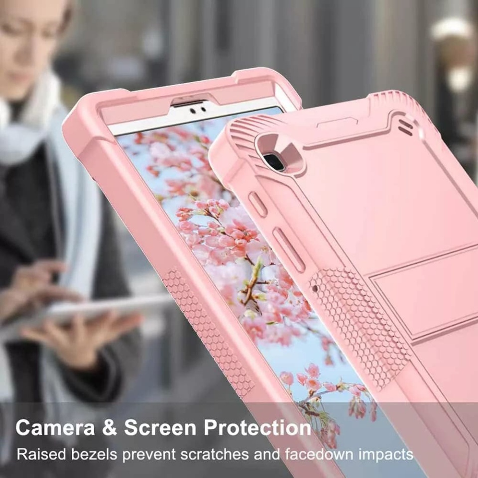 Husa tableta Samsung Galaxy Tab A7 Lite 8.7 inch T220/T225 2021, Ideala pentru Utilizare Zilnica, Antisoc si Anti-zgarieturi, SKDR TabArmor - Roz - 1 | YEO
