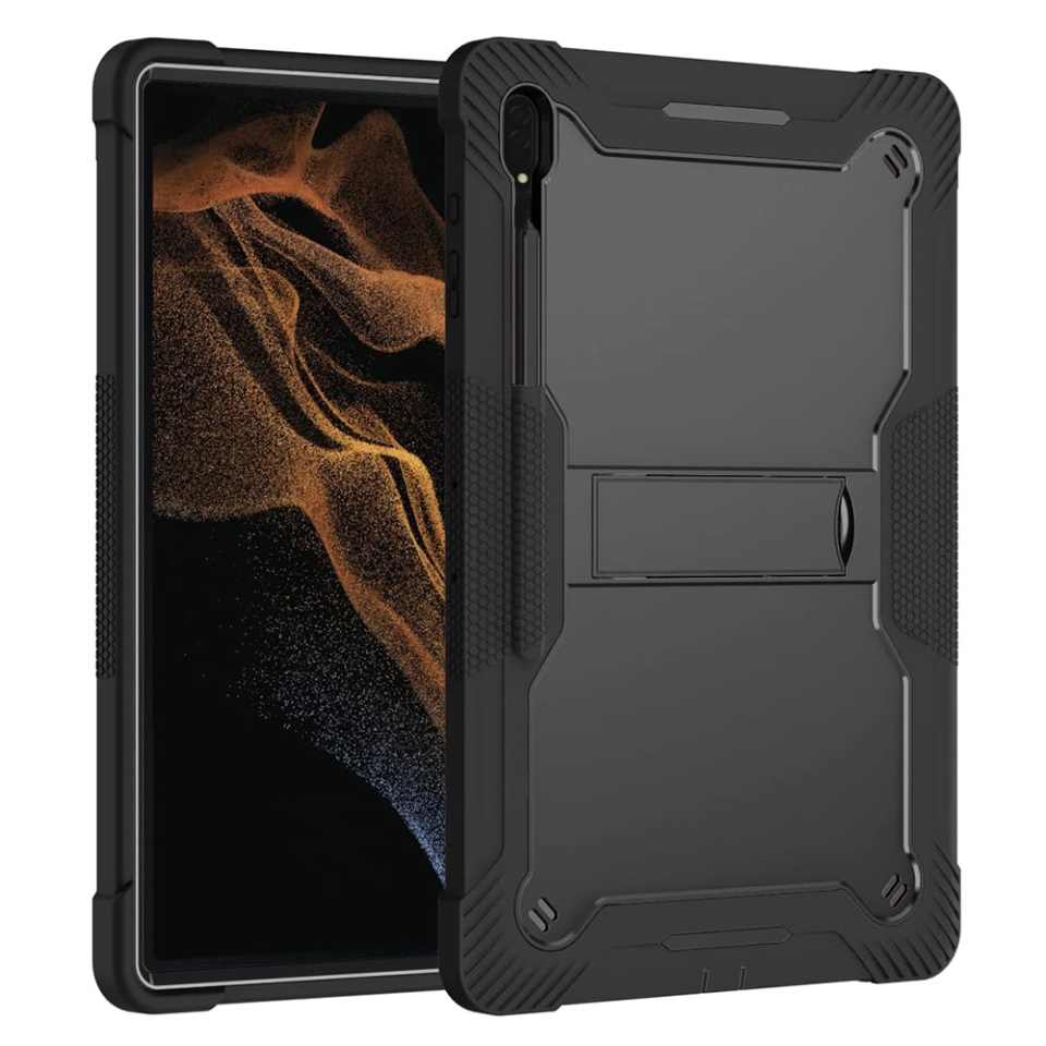 Husa tableta Samsung Galaxy Tab S8 Ultra / S9 Ultra, Ideala pentru Utilizare Zilnica, Antisoc si Anti-zgarieturi, SKDR TabArmor - Negru