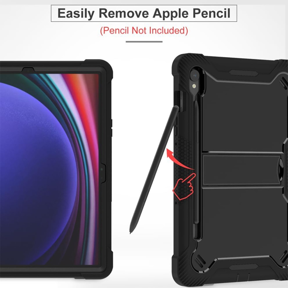 Husa tableta Samsung Galaxy Tab S9, Ideala pentru Utilizare Zilnica, Antisoc si Anti-zgarieturi, SKDR TabArmor - Negru - 1 | YEO