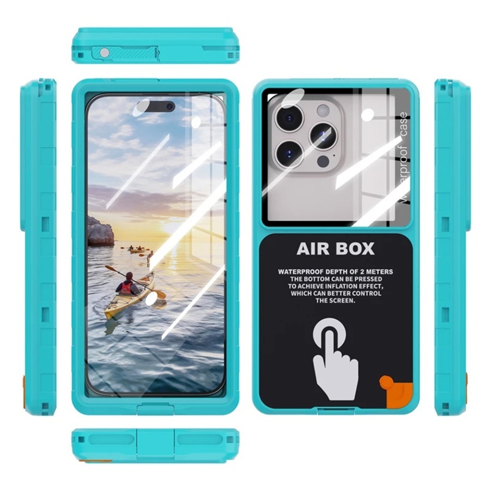 Husa Telefon Impermeabila Universala până la 6.9 inch, ShellBox AirBox IP68, Albastru - 1 | YEO