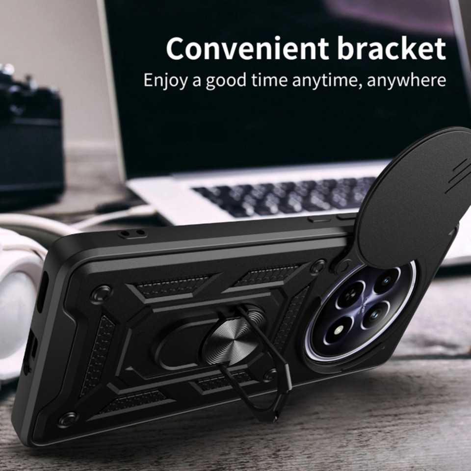 Husa Xiaomi 14 Ultra cu inel magnetic si protectie camera Skyddar CamShield - Negru - 2 | YEO