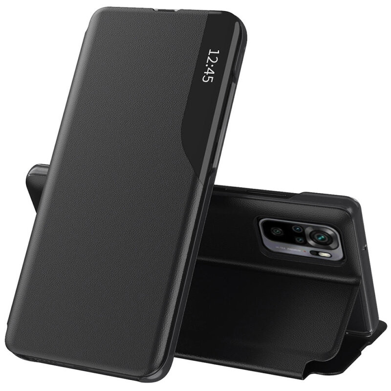 Husa Xiaomi Redmi Note 10 / 10S tip carte, Techsuit eFold - Negru