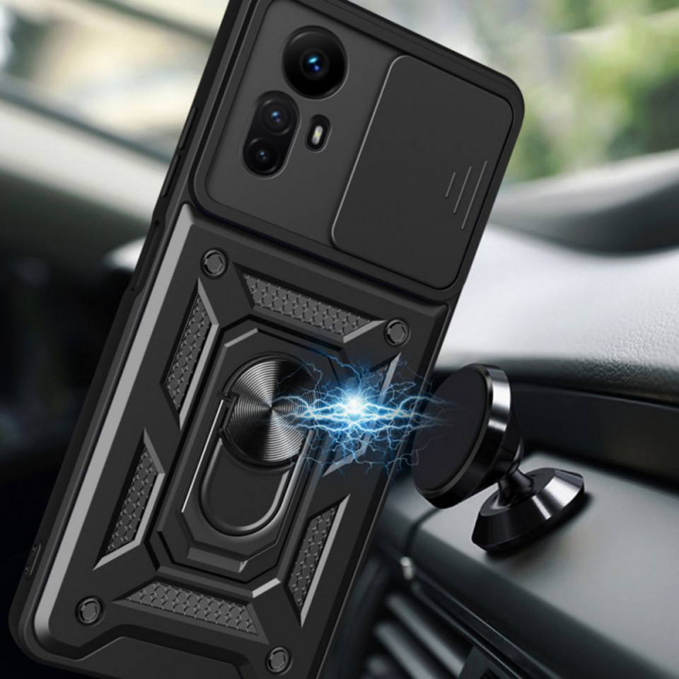 Husa Xiaomi Redmi Note 12S cu inel magnetic, Techsuit CamShield - Negru - 2 | YEO