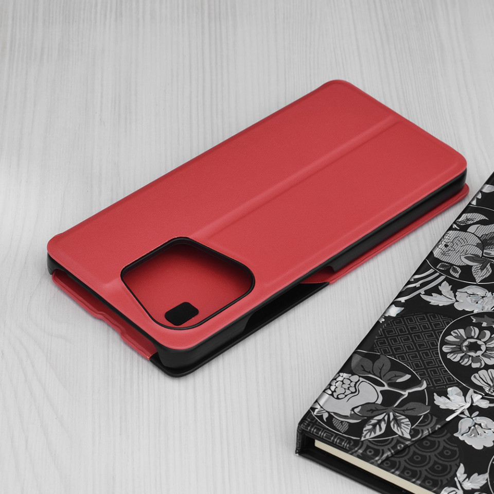 Husa Xiaomi Redmi Note 13 Pro 4G / Poco M6 Pro 4G tip carte, Skyddar Eco View Leather - Rosu - 1 | YEO