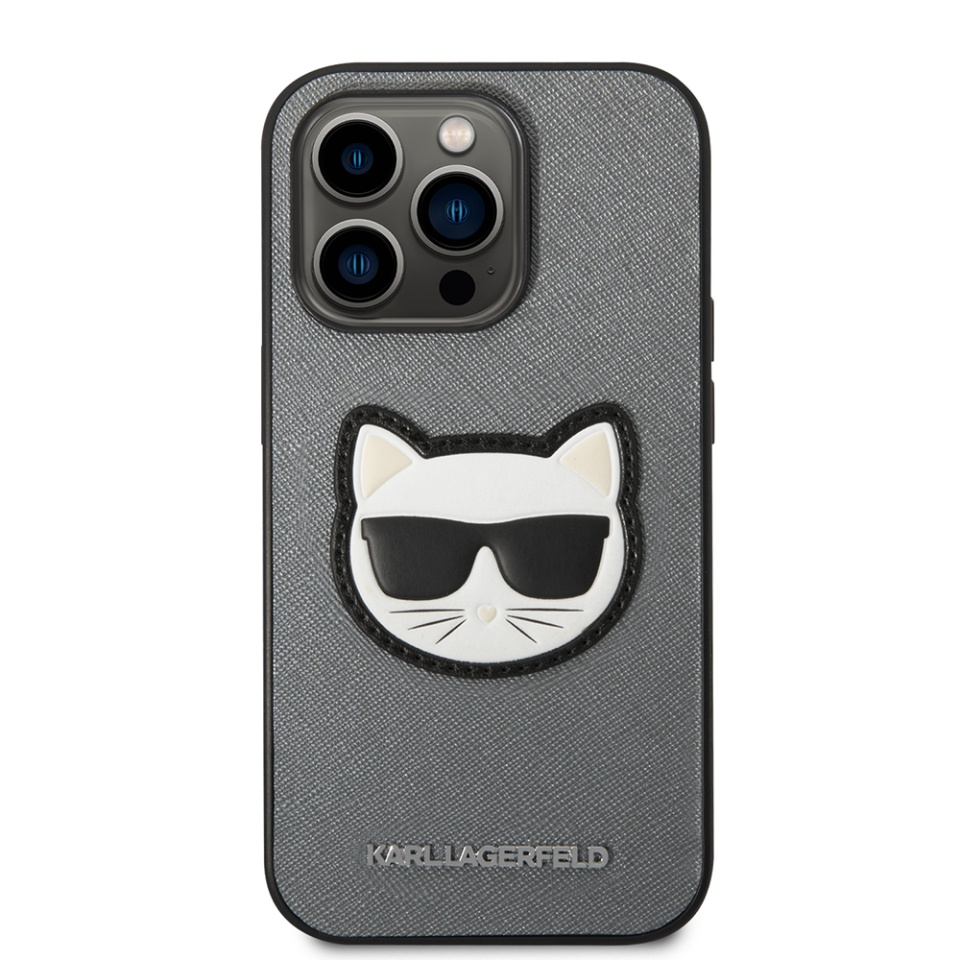 Huse pentru iPhone 14 Pro Max, Karl Lagerfeld, Saffiano, Argintiu - 2 | YEO