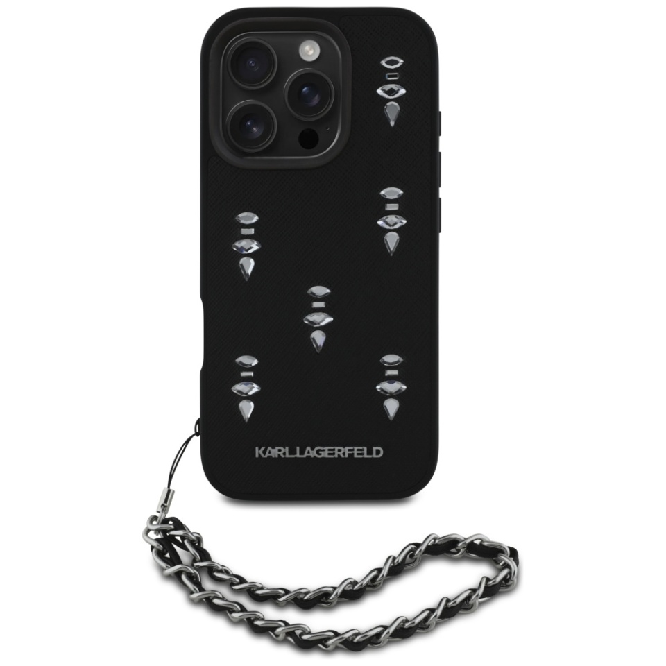 Huse pentru iPhone 16 Pro Max, Karl Lagerfeld, Saffiano, Negru - 1 | YEO