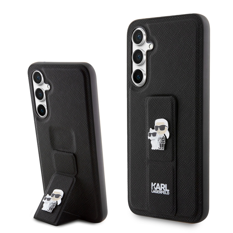 Huse pentru Samsung Galaxy S23 FE, Karl Lagerfeld, Saffiano Gripstand, Albastru