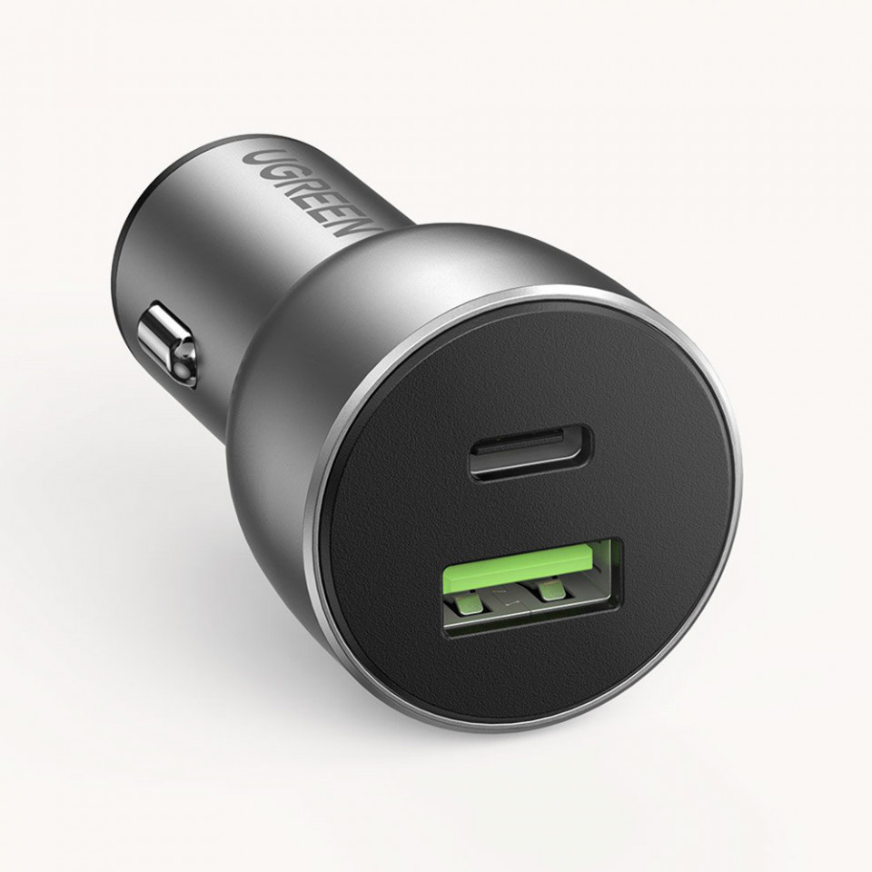 Incarcator auto (60980) 2xUSB-A, QC 3.0, 42.5W & invelis aluminiu - Albastru inchis - 2 | YEO