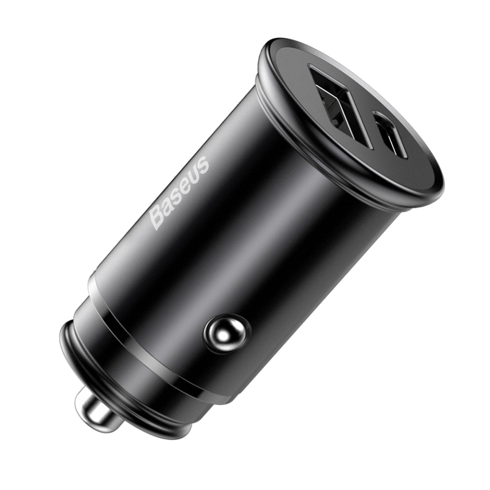 Incarcator Auto Rapid Baseus CCALL, 30W, Carcasa Metalica, Negru - 1 | YEO