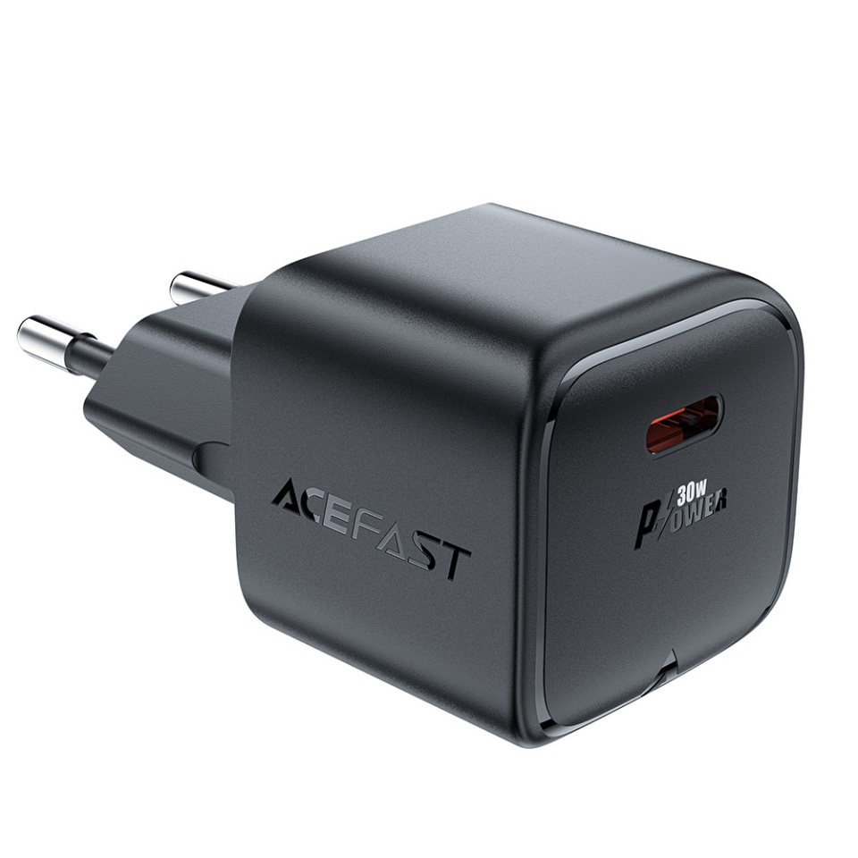 Incarcator Priza 30W, 1x Type-C, Mini GaN, Power Delivery, Design Compact, Acefast A77, Negru - 2 | YEO