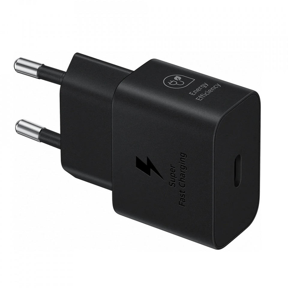 Incarcator priza USB-C, 25W + Cablu Type-C - Samsung (EP-T2510XWEGEU) - Black (Blister Packing) - 2 | YEO