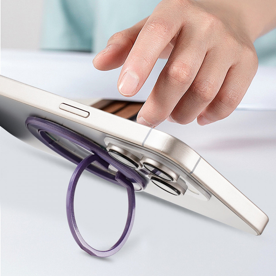 Inel rotativ MagSafe 360° pentru iPhone 12/13/14/15 Pro & Pro Max si huse cu MagSafe - Albastru - 2 | YEO