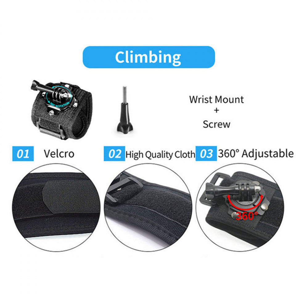Kit accesorii GoPro / Sony Action Camera / Xiaomi Yi 216in1, Techsuit (CAL38) - Negru - 1 | YEO